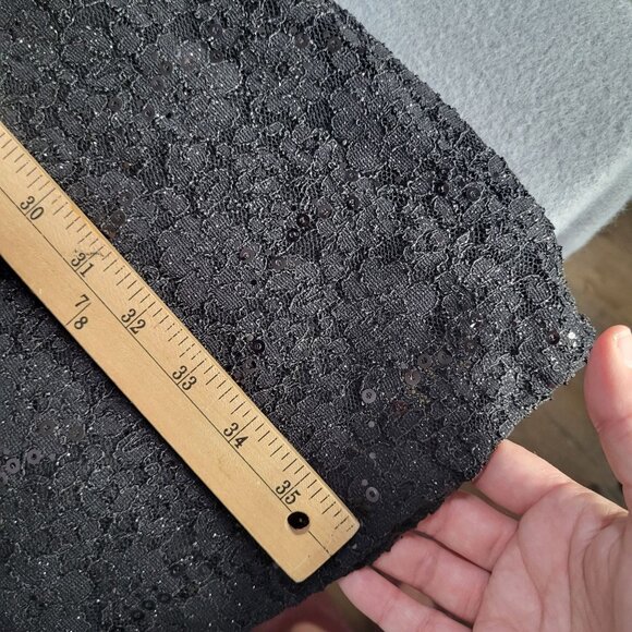 NIGHTWAY Womens SZ 4 Lace Sequin Sleeveless Little Black Dress Prom Cocktail Got - Picture 8 of 11